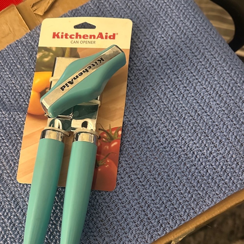 KitchenAid Teal Can Opener with Chrome Accents